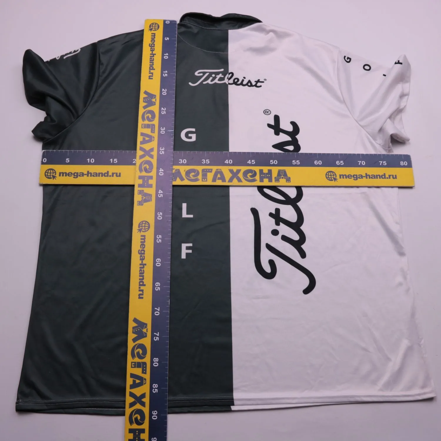 Чёрно-белое поло Titleist с крупным принтом, размер 74 (8XL)